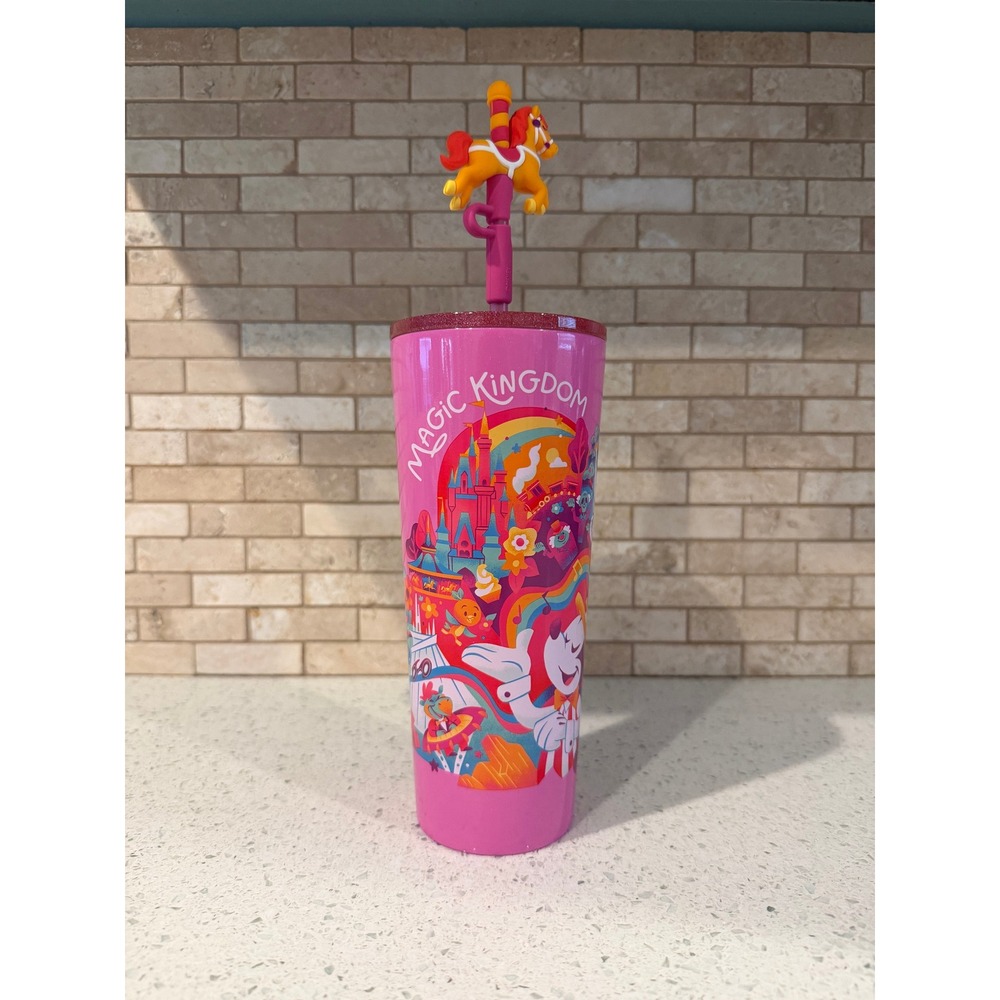 2026 Disney Starbucks Magic Kingdom Mickey Carousel Horse Tumbler Topper New